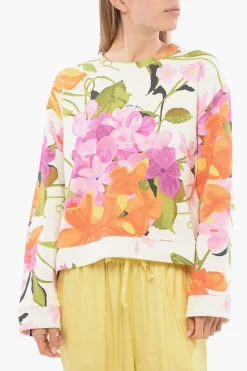 Best Felpa BOXY Over con Stampa Floreale Donna Felpe