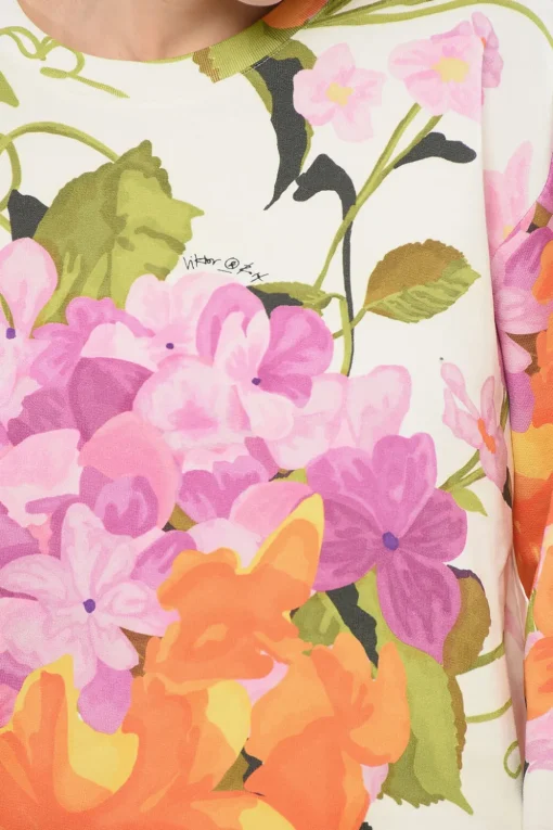 Best Felpa BOXY Over con Stampa Floreale Donna Felpe