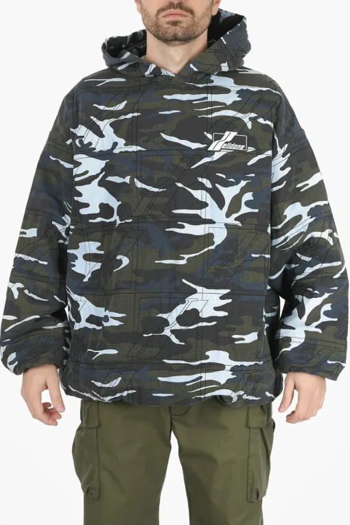 Felpa Camouflage con Cappuccio>We11done New