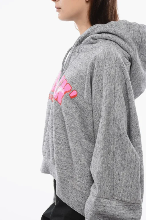 Clearance Felpa Con Cappuccio DARLIN Stampata Melange Donna Felpe