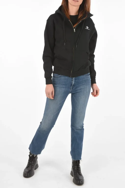 Felpa con Cappuccio e Ricamo Logo>Converse Fashion