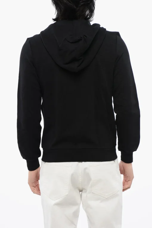 Felpa Con Cappuccio e Zip In Cotone Garzato Con Tribale In Strass>John Richmond Online