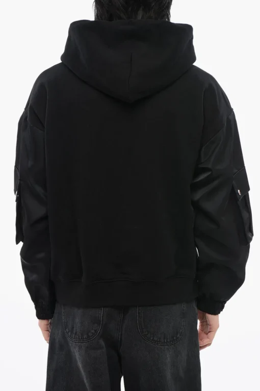Outlet Felpa Con Cappuccio Garzata Con Maniche Bomber Uomo Felpe