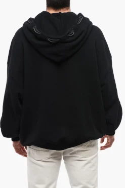 Discount Felpa Con Cappuccio GIVE ME SPACE In Cotone Garzato Con Dettaglio Occhielli Uomo Felpe