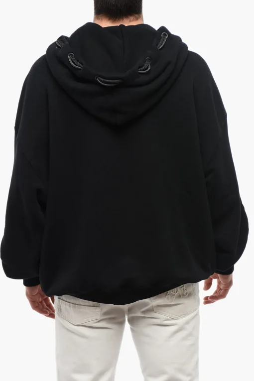 Discount Felpa Con Cappuccio GIVE ME SPACE In Cotone Garzato Con Dettaglio Occhielli Uomo Felpe