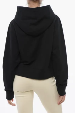 Felpa Con Cappuccio In Cotone Garzato Con Logo Ricamato>Palm Angels Fashion