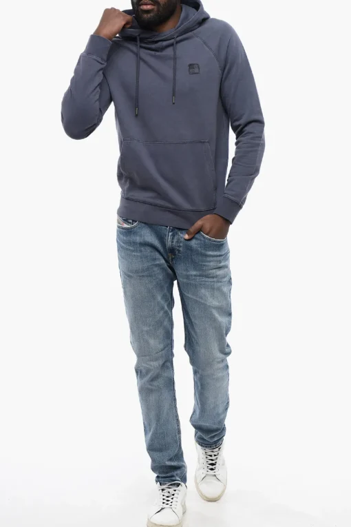 Felpa Con Cappuccio In Cotone Garzato>Woolrich Best