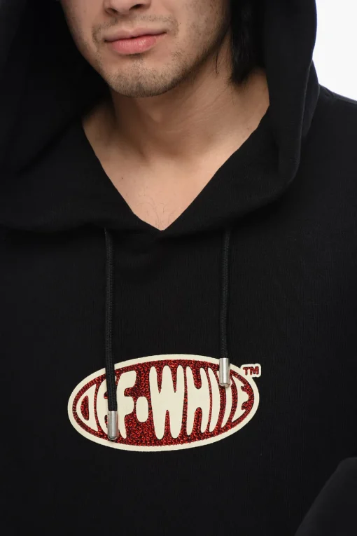 New Felpa Con Cappuccio Oversize-Fit Con Logo Strass Uomo Felpe
