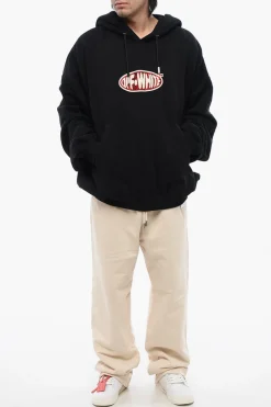 New Felpa Con Cappuccio Oversize-Fit Con Logo Strass Uomo Felpe