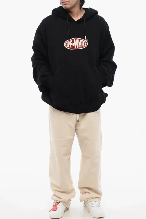 New Felpa Con Cappuccio Oversize-Fit Con Logo Strass Uomo Felpe