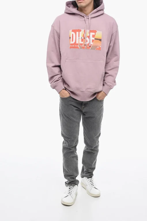 Sale Felpa Con Cappuccio S-MACS-HOOD-POFF-L1 Con Logo Effetto Distressed Uomo Felpe