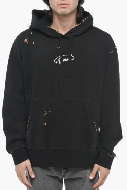 Felpa Con Cappuccio S-MACS-L2 Effetto DIstressed Con Logo Ricamato>Diesel Outlet