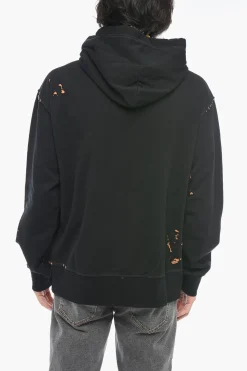 Felpa Con Cappuccio S-MACS-L2 Effetto DIstressed Con Logo Ricamato>Diesel Outlet
