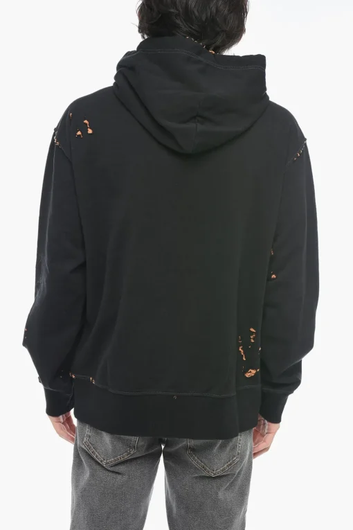 Felpa Con Cappuccio S-MACS-L2 Effetto DIstressed Con Logo Ricamato>Diesel Outlet
