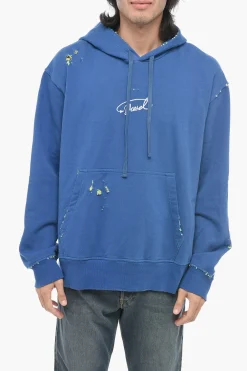 Felpa Con Cappuccio S-MACS-L2 Con Dettagli Distressed A Constrasto>Diesel Discount