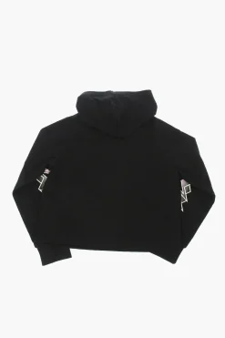 Outlet Felpa con Cappuccio Stampata Abbigliamento