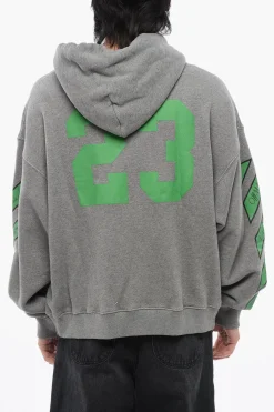 Felpa Con Cappuccio Stampata 23 VARSITY In Cotone Garzato>Off-White Online