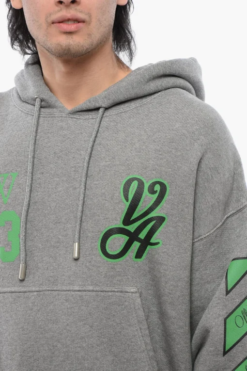 Felpa Con Cappuccio Stampata 23 VARSITY In Cotone Garzato>Off-White Online