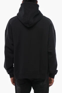 Felpa Con Cappuccio Stampata In Cotone Garzato Loose Fit>Dsquared2 New