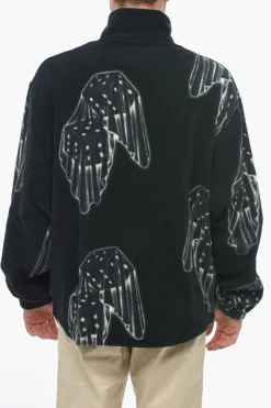 Discount Felpa con Collo a Tre/Quarti con Zip e Stampa Uomo Felpe