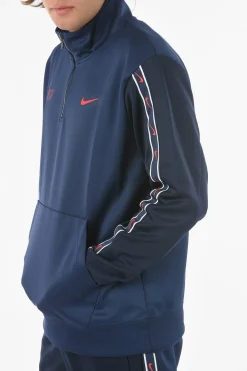 Fashion Felpa Con Mezza Zip E Maxi Tasca A Toppa Uomo Felpe