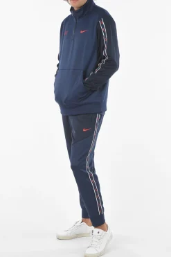 Fashion Felpa Con Mezza Zip E Maxi Tasca A Toppa Uomo Felpe