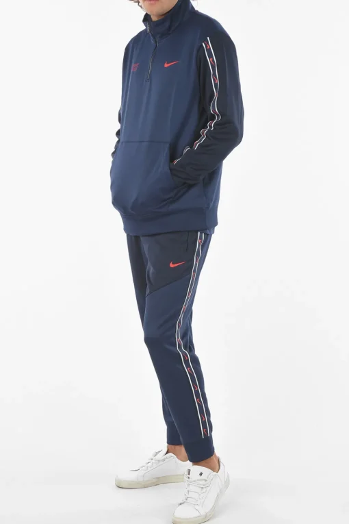 Fashion Felpa Con Mezza Zip E Maxi Tasca A Toppa Uomo Felpe