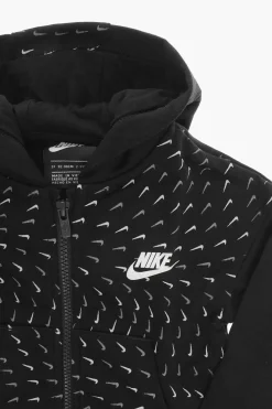 Hot Felpa con Stampa Logo all Over e Chiusura Zip Abbigliamento