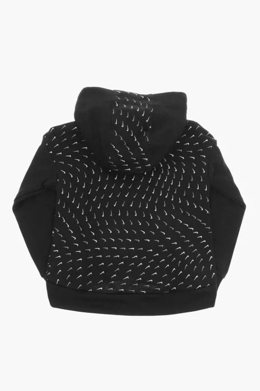 Hot Felpa con Stampa Logo all Over e Chiusura Zip Abbigliamento