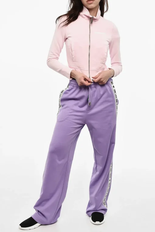 Felpa Con Zip Cropped In Cotone Garzato>Dsquared2 Fashion
