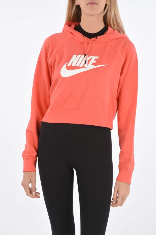 Clearance Felpa Crop Stampata Donna Felpe