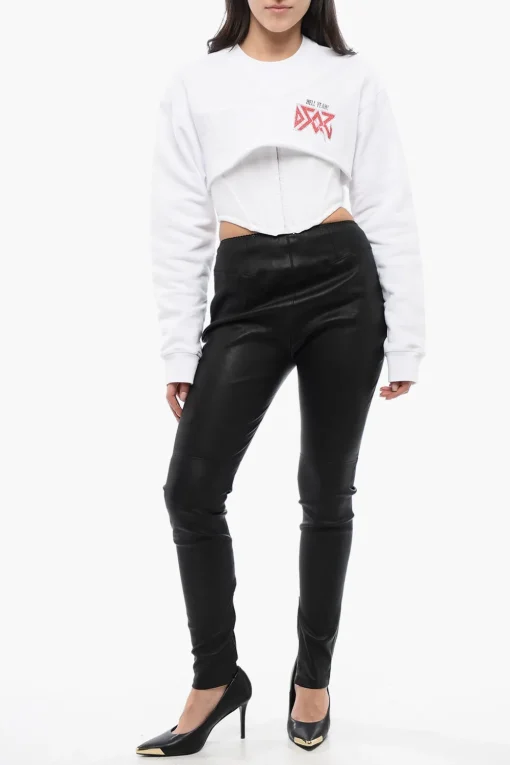 Felpa Cropped Fit ROCK con Dettaglio Corsetto>Dsquared2 Hot