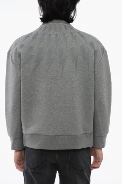 Felpa Easy Fit FAIRISLE THUNDERBOLT in Neoprene di Cotone>Neil Barrett New