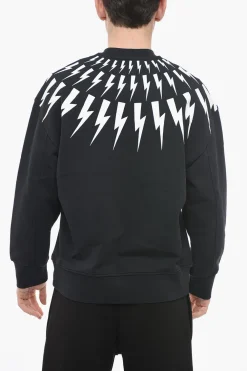 Felpa Easy Fit FAIRISLE THUNDERBOLT in Cotone Garzato>Neil Barrett Discount