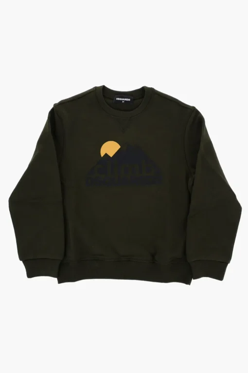 Hot Felpa girocollo RELAX in Cotone con Logo Frontale Bambino Abbigliamento