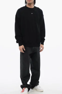 New Felpa Girocollo 23 SKATE In Cotone con Ricami a Contrasto Uomo Felpe