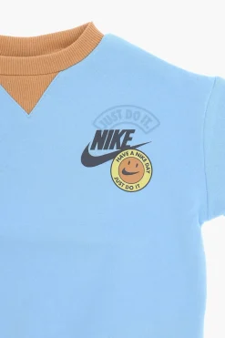 Felpa Girocollo Colorblock in Misto Cotone Felpato>Nike KIDS Online