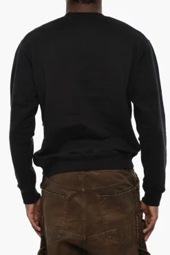 Fashion Felpa Girocollo con Dettaglio Gioiello e Cut Out Uomo Felpe