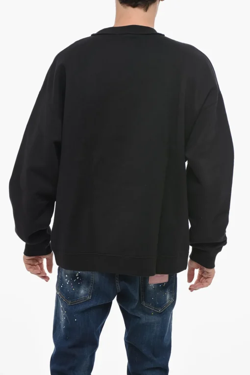 Clearance Felpa Girocollo con Logo Glitterato Uomo Felpe