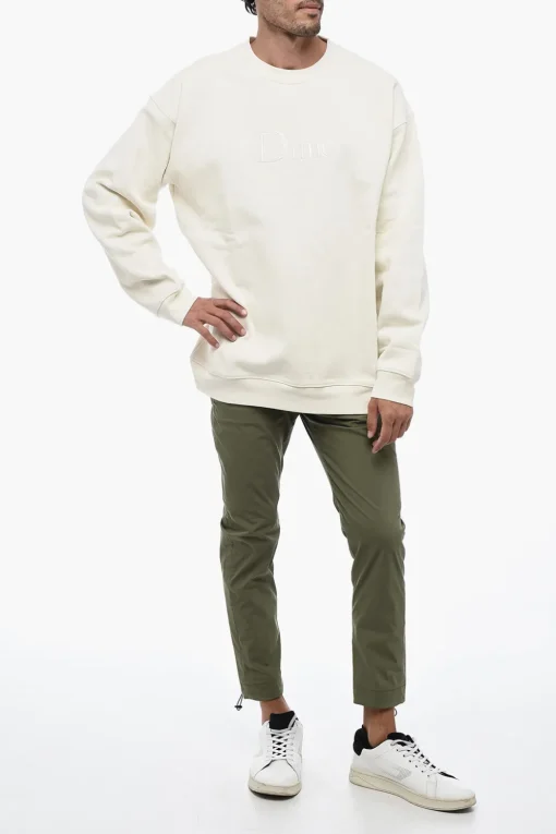 Outlet Felpa Girocollo con Logo ricamato Uomo Felpe