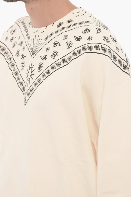 Outlet Felpa Girocollo con Motivo Bandana Uomo Felpe
