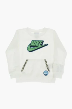 New Felpa Girocollo con Stampa Logo e Tasca a Toppa Bambino Abbigliamento