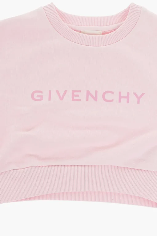 Felpa Girocollo Crop in Cotone Garzato>Givenchy KIDS Hot