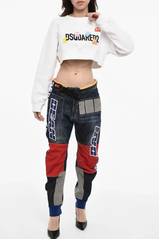 Felpa Girocollo Crop Pac-Man>Dsquared2 Discount