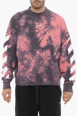 Sale Felpa Girocollo DIAG ARROW Effetto Tie-Dye Uomo Felpe