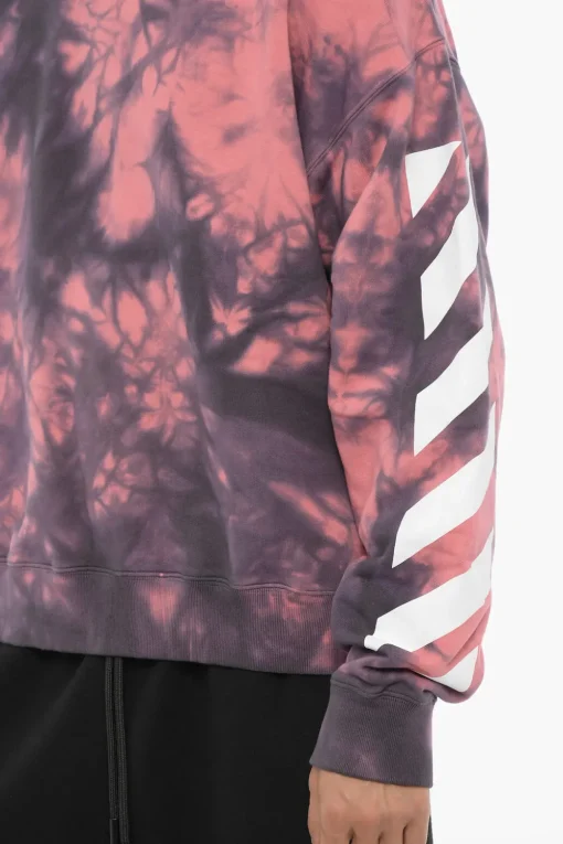 Sale Felpa Girocollo DIAG ARROW Effetto Tie-Dye Uomo Felpe