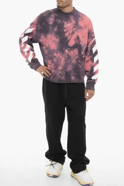 Sale Felpa Girocollo DIAG ARROW Effetto Tie-Dye Uomo Felpe