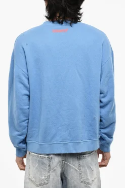 Felpa Girocollo Effetto Vintage con Tasca a Toppa>Dsquared2 New