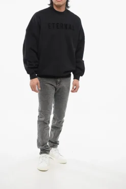 Discount Felpa Girocollo ETERNAL in Cotone Garzato Uomo Felpe