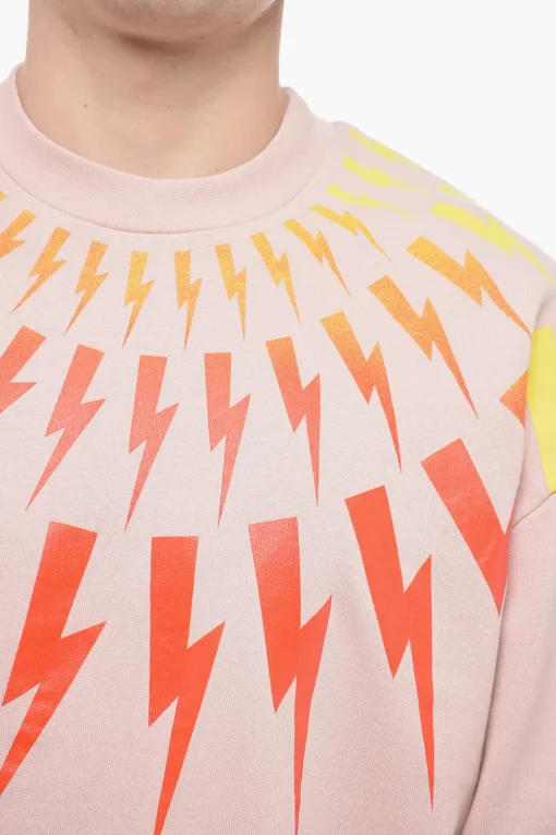 Felpa Girocollo FAIR-ISLE THUNDERBOLT con Stampa Degradè>Neil Barrett Sale